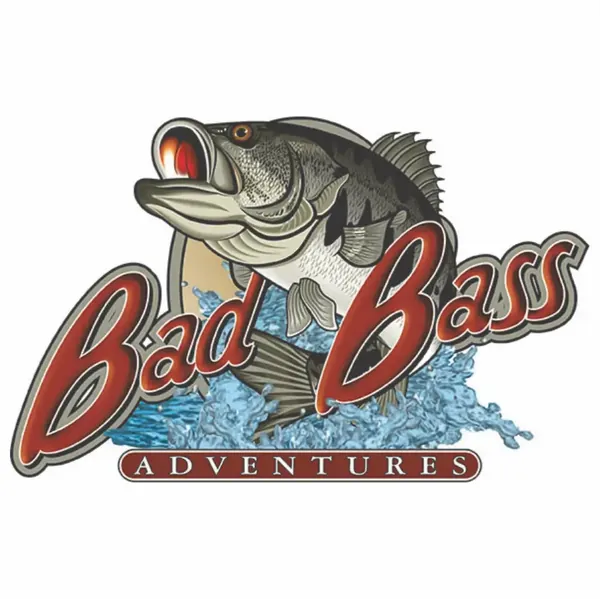 Bad Bass Adventures design with a leaping bass