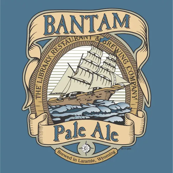 Bantam Pale Ale shirt design for The Library Restaurant and Brewing Company, brewed in Laramie